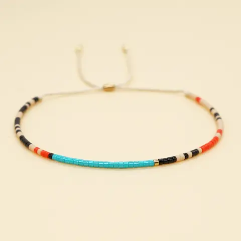 Go2boho Summer Turquoise Blue Miyuki Bohemia Ethinic Beach Freeshness Tube Beads Bracelet