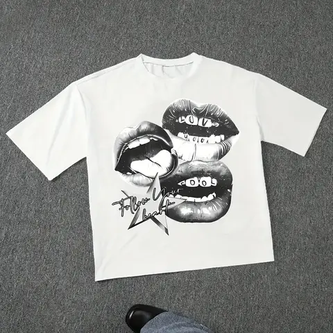 Harajuku Letter Graphic T Shirts Y2k Tops Men Women High Street Oversized T Shirt Pro Choice Streetwear Vintage Tee Clothing