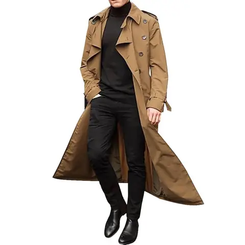 Streetwear Fashion Trench Men's Thin Coat Designer Overlong British Coats Man's Clothing With Epaulets Men's Jackets For Spring