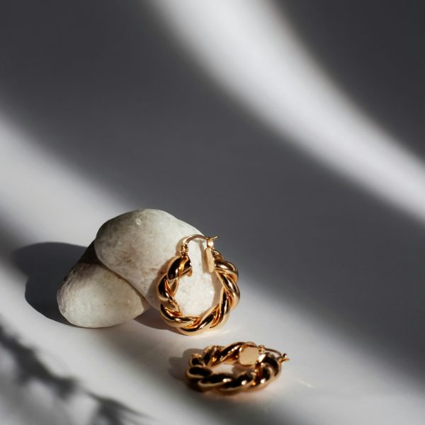 Sculpted Gold Circle Earrings