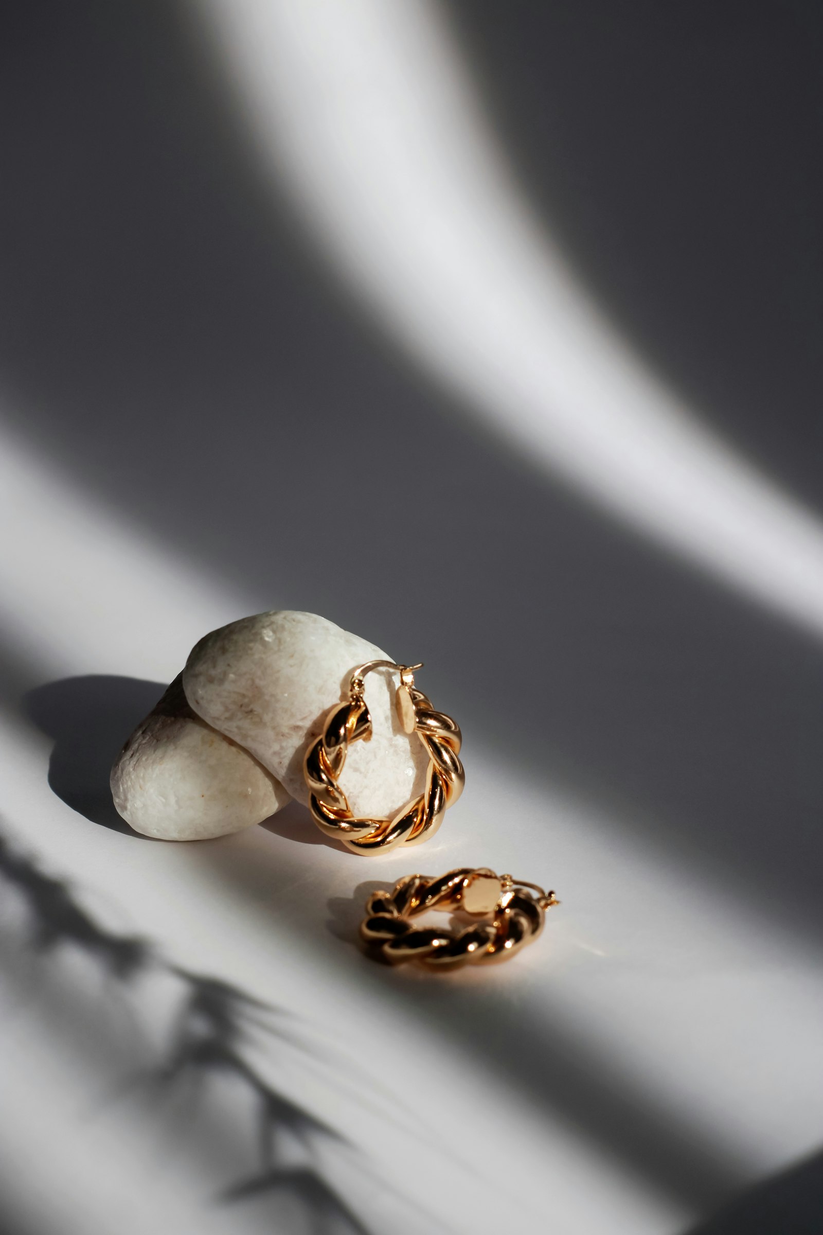 Sculpted Gold Circle Earrings
