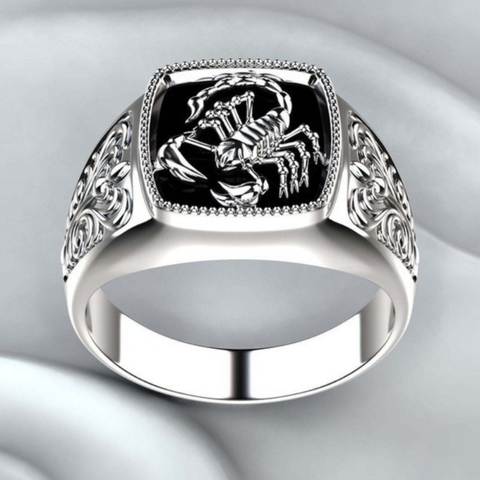 New Simple Retro Personalized Street Niche Scorpion Ring Men's Fashion Creative Trend Boys Jewelry Hip Hop Party RingAccessories