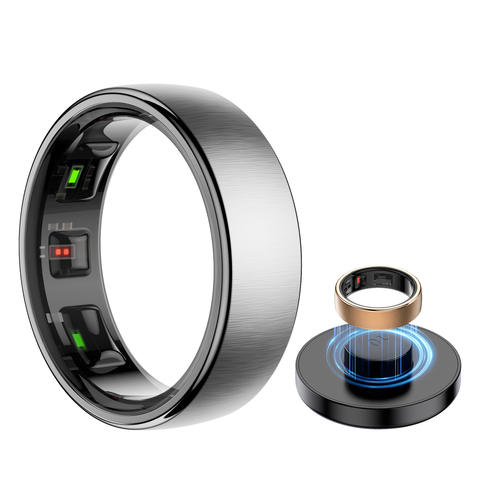 Uhoofit R10 Smart Ring with Charging Dock Men Women Health Sleep Heart Rate Monitoring IP68 & 5ATM Waterproof