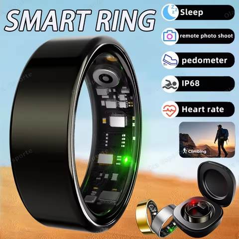 2025 New Smart Ring Heart Rate Blood Pressure Sleep Monitoring Motion Tracking IP68 Waterproof Men Women