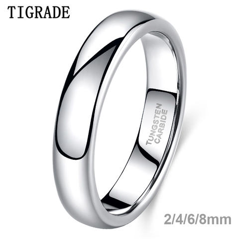 Tigrade Classic Jewelry 2/4/6/8mm Cute Men Women Simple Rings Polish 100% Pure Tungsten Carbide Ring Wedding Band