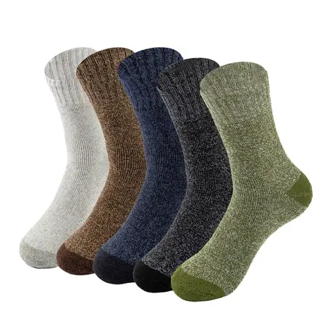Winter Warm Thick Towel Bottom Man Socks Wool Male Slipper Merino Against Cold Snow Mid-Calf For Men And Women Thermal Thickened