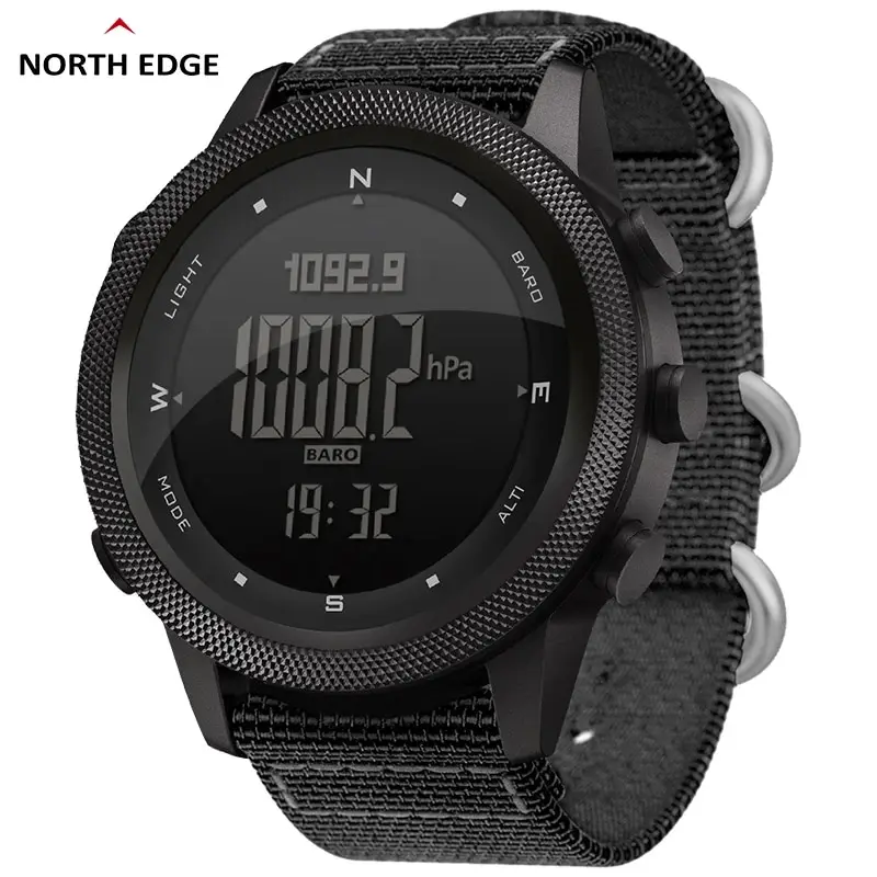 NORTH EDGE APACHE-46 Men Digital Watch, Outdoor Sports Altimeter Barometer Compass, WR50M