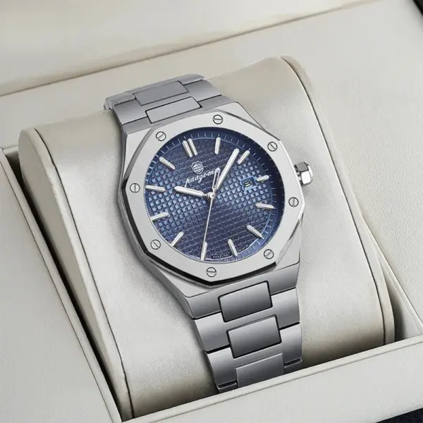 PAAZOMU Luxury Square Man Quartz Watch Waterproof Luminous Date, Stainless Steel Business Men Watches