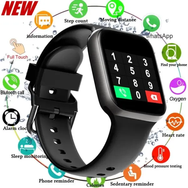 116plus Smart Watch Men and Women Full Touch Screen Sport Fitness Watch, IP67 Waterproof Bluetooth (unisex)